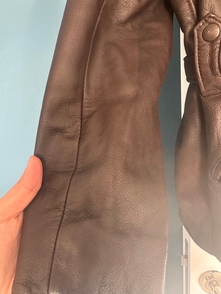 Kahverengi Kürklü Deri Kadın Ceket - Görsel 5