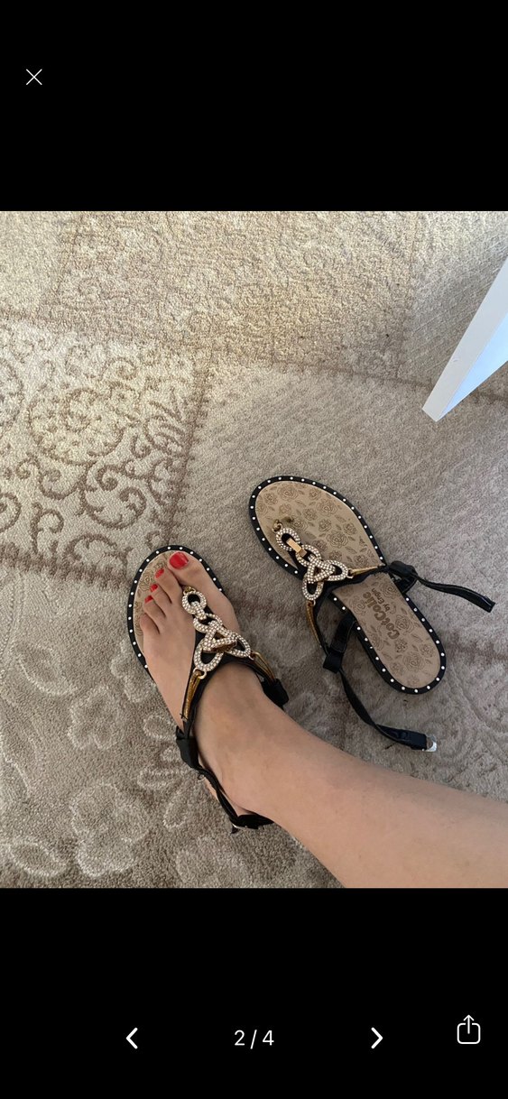 Siyah Yılan Desenli Tokalı Stiletto  Kadın Sandalet - Görsel 2