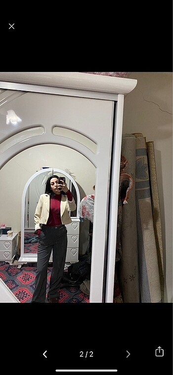 Krem blazer ceket - Görsel 2