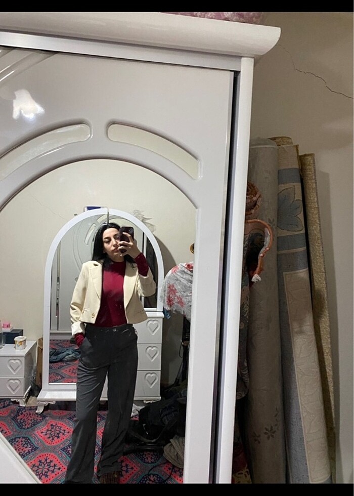 Krem blazer ceket - Görsel 2