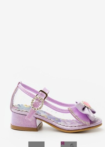 Kız Çocuk Mor Fiyonk Detaylı Babet - Görsel 2