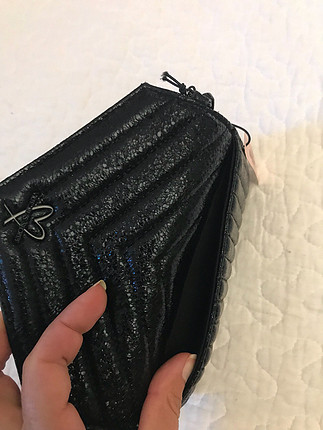 Victoria s Secret Victoria s Secret orta boy siyah metalik cüzdan iPhone plus kola