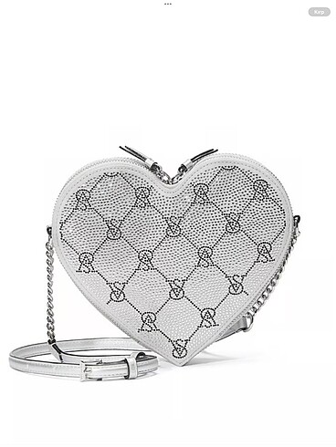 Victoria's Secret kalp şekli ışıltılı taşlı askılı crossbody çan