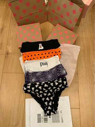Victoria?s Secret PINK 5li iç çamaşır seti. Cheekster (cheeky) m