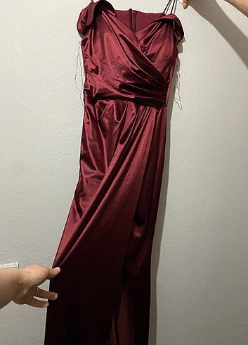 m Beden bordo Renk Elbise