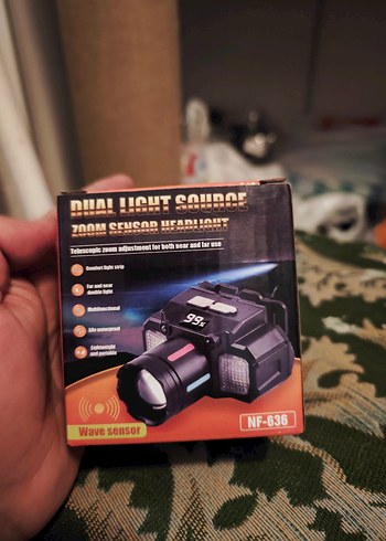 şarjlı Kafa madenci lambası feneri sensörlü - Görsel 2