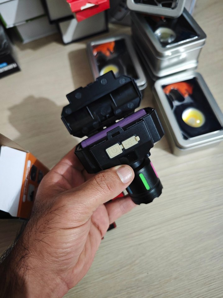 şarjlı Kafa madenci lambası feneri sensörlü - Görsel 4