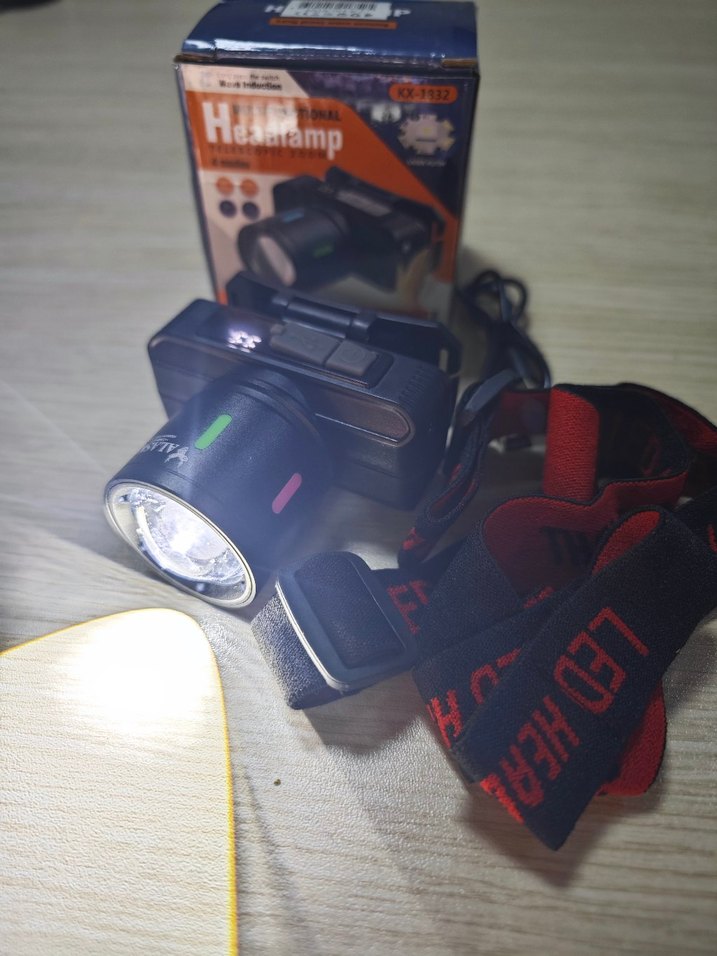 şarjlı Kafa madenci lambası feneri sensörlü - Görsel 4