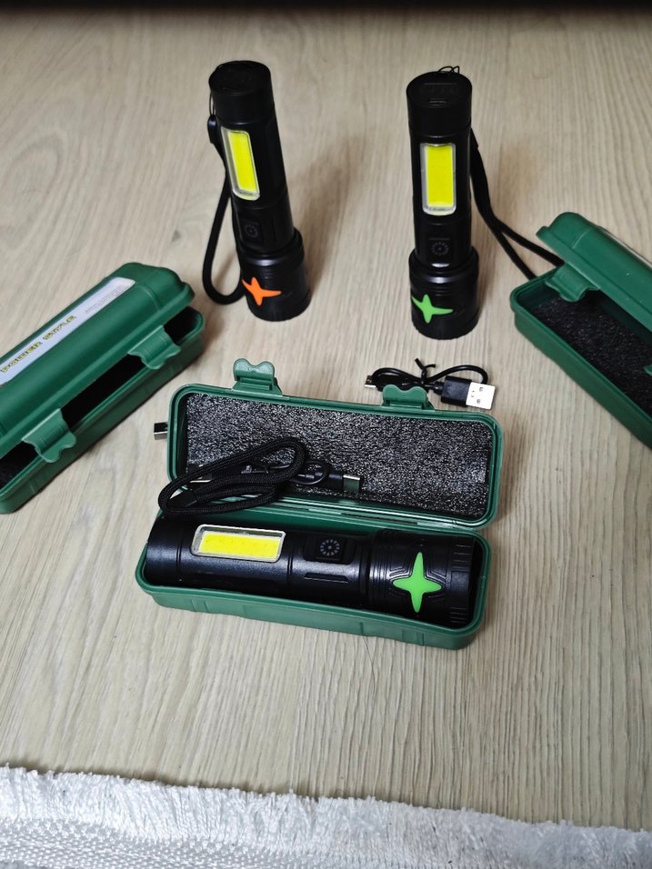 USB Şarjlı Siyah Renkli El Feneri - Görsel 2