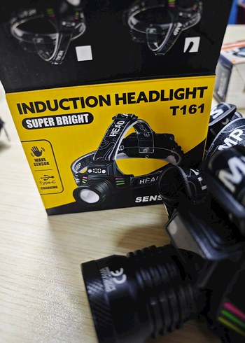 şarjlı Kafa madenci lambası feneri sensörlü - Görsel 3