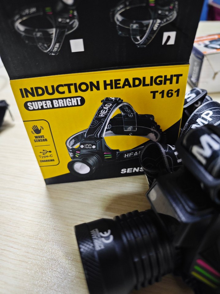 şarjlı Kafa madenci lambası feneri sensörlü - Görsel 3