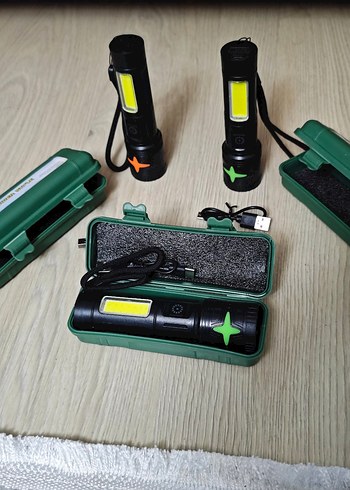 USB Şarjlı Siyah El Feneri - Görsel 7