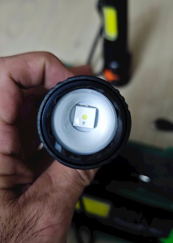 USB Şarjlı Siyah El Feneri - Görsel 8