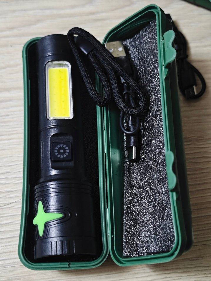 USB Şarjlı Siyah El Feneri - Görsel 4