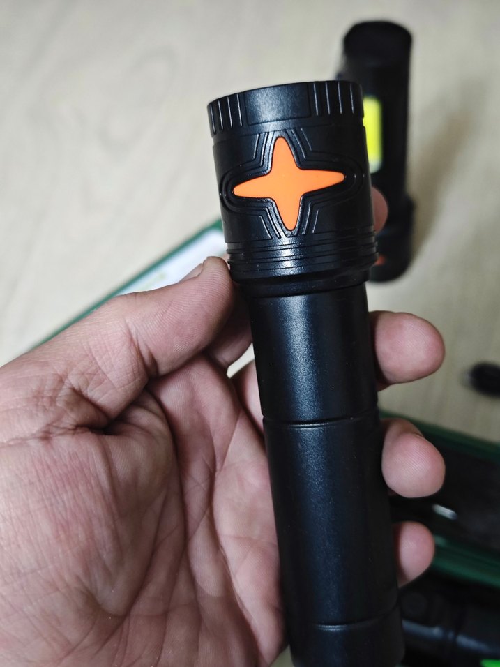 USB Şarjlı Siyah El Feneri - Görsel 5