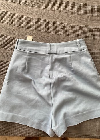 Stradivarius Mavi Mini Pamuklu Kadın Şort