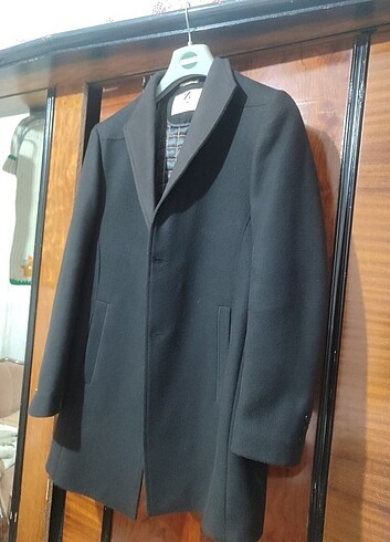 l/xl Beden siyah Renk Kaşe erkek kaban mont
