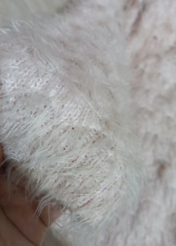 Kadın Beyaz Kürklü Triko Hırka - Görsel 9