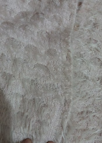 Kadın Beyaz Kürklü Triko Hırka - Görsel 6