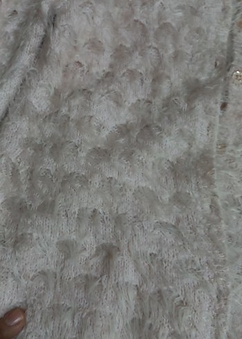 Kadın Beyaz Kürklü Triko Hırka - Görsel 10