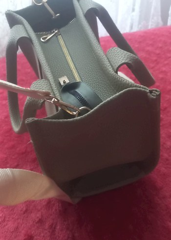 Bej Deri Fermuarlı Kadın Çanta - Görsel 7