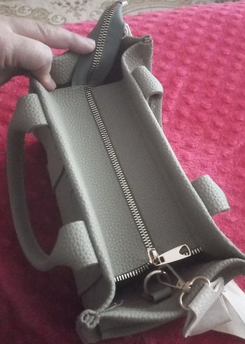 Bej Deri Fermuarlı Kadın Çanta - Görsel 3