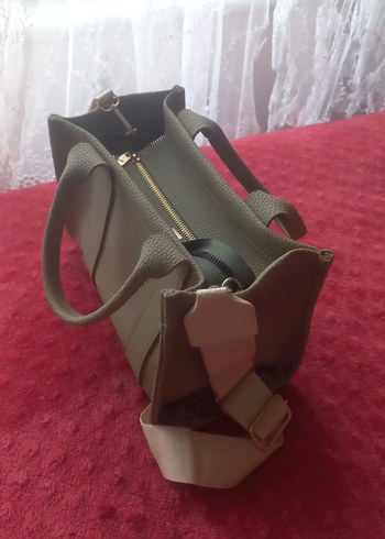 Bej Deri Fermuarlı Kadın Çanta - Görsel 6