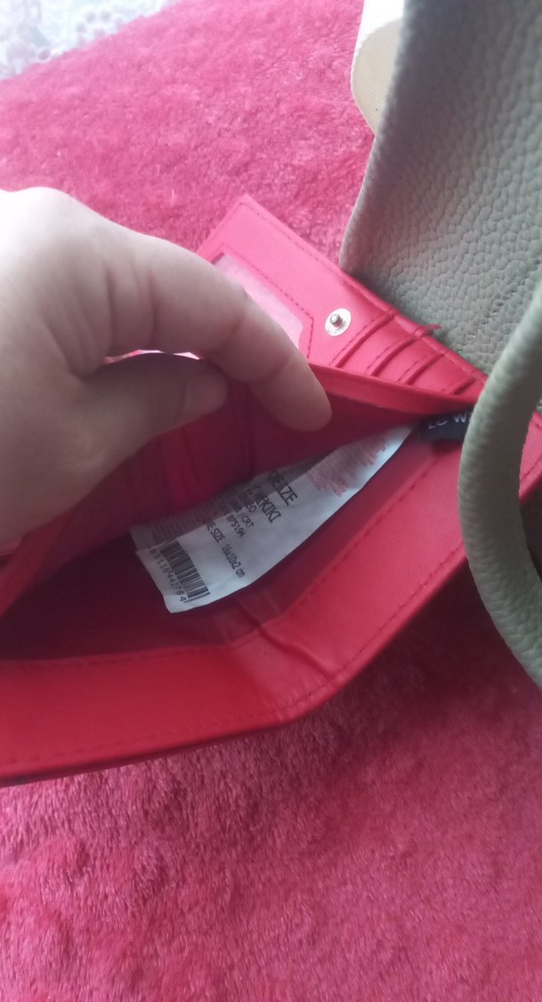 Kırmızı Yılan Derisi Desenli Deri Kadın Cüzdan - Görsel 5