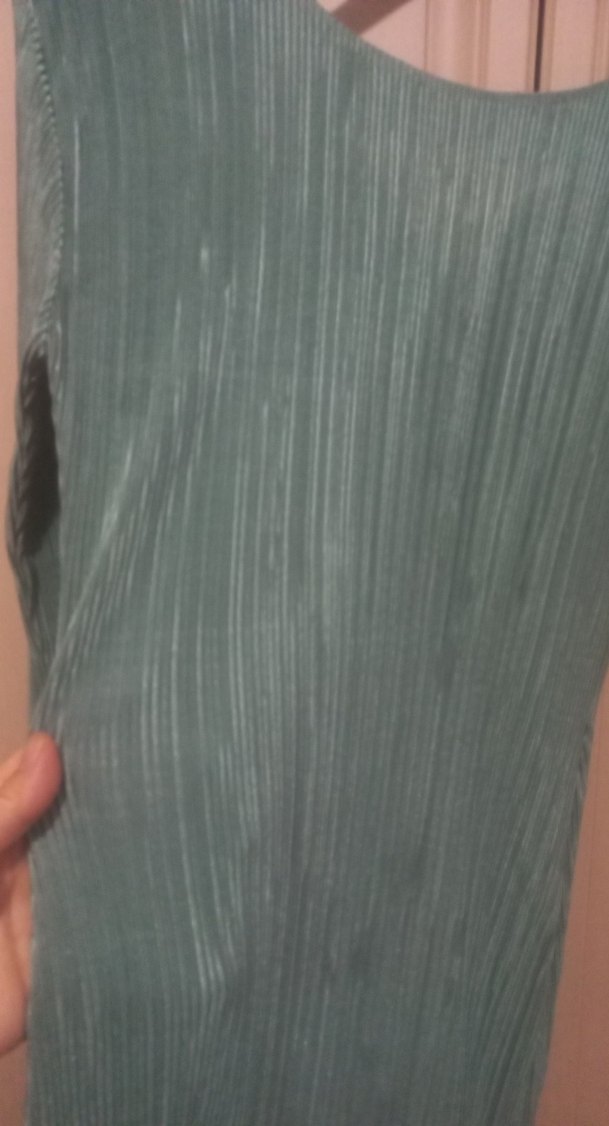 Turkuaz Piliseli Uzun Kollu Kadın Elbise - Görsel 3