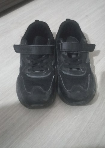 Siyah Erkek Çocuk Spor Ayakkabı Velcro - Görsel 2