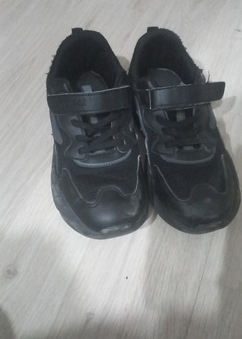 Siyah Erkek Çocuk Spor Ayakkabı Velcro - Görsel 9