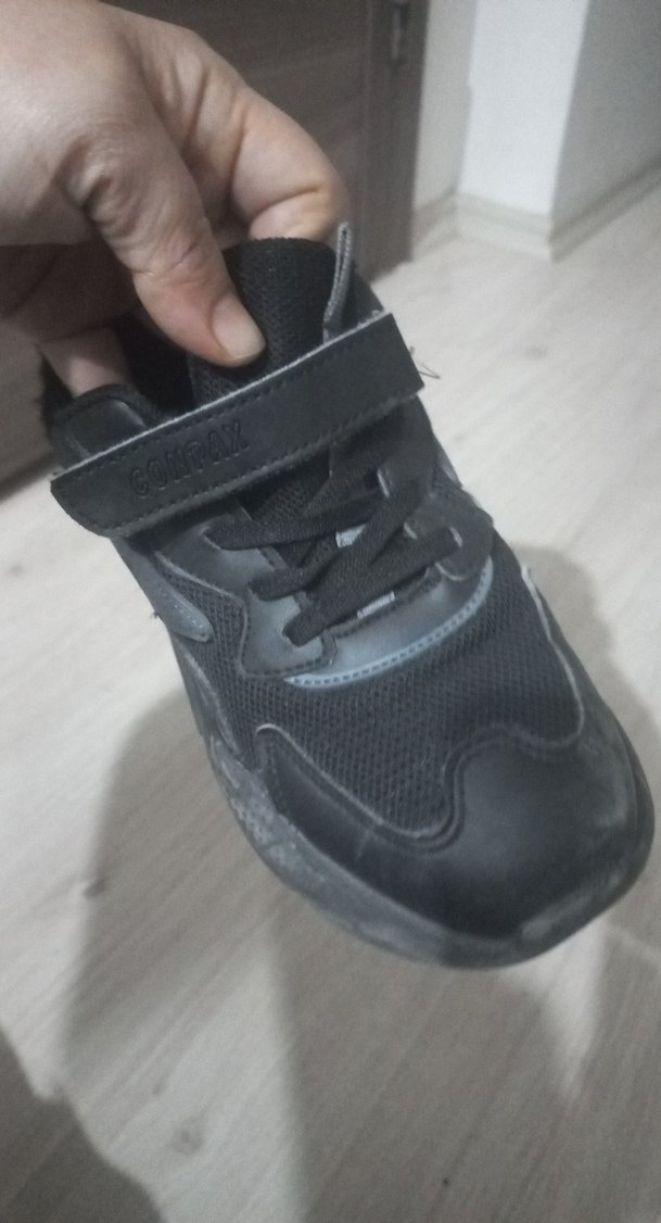 Siyah Erkek Çocuk Spor Ayakkabı Velcro - Görsel 3