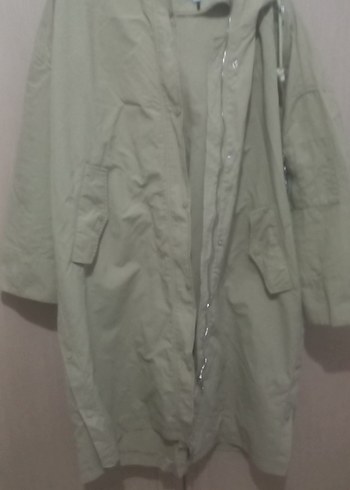 Bej Midi Kadın Parka - Salaş Kesim - Görsel 8