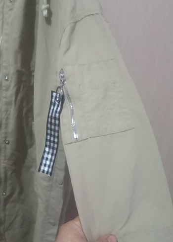 Bej Midi Kadın Parka - Salaş Kesim - Görsel 5