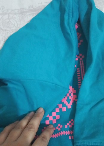 Bohem Tarz Turkuaz Kız Sweatshirt - Görsel 5