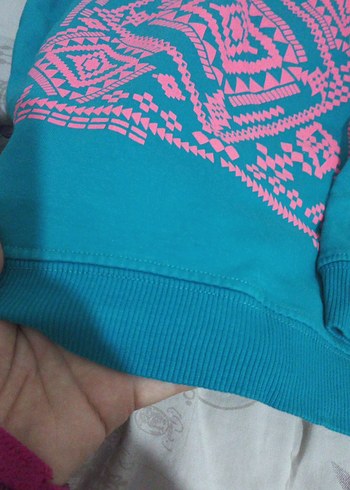 Bohem Tarz Turkuaz Kız Sweatshirt - Görsel 6