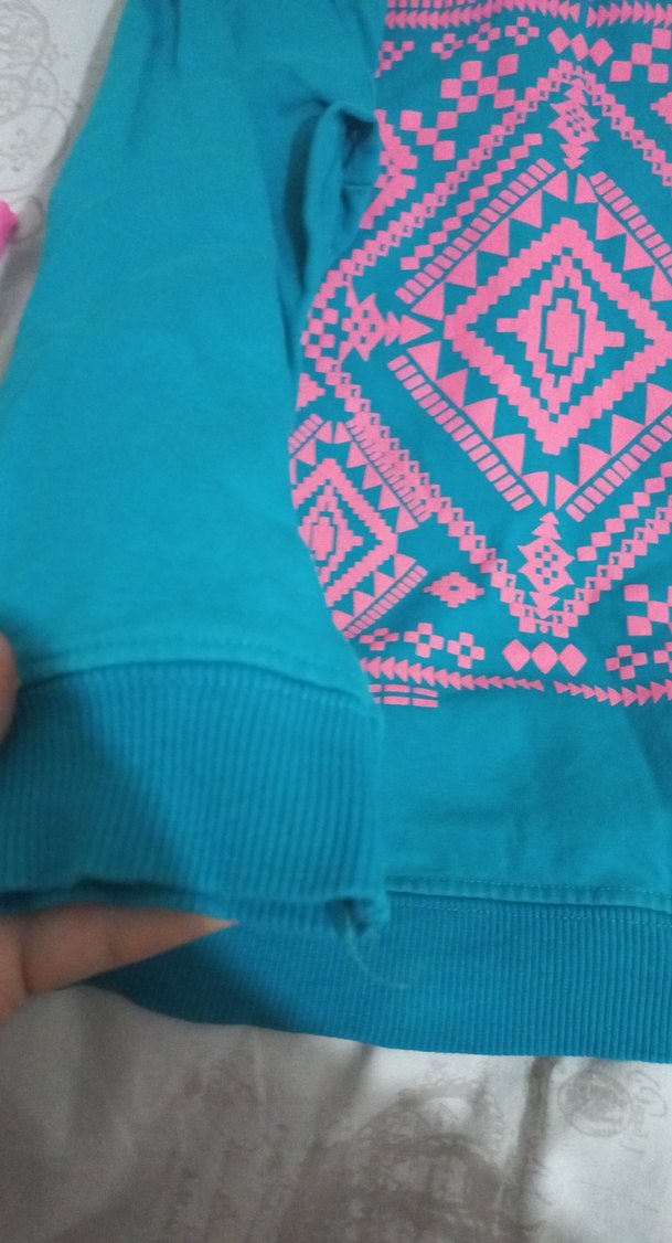 Bohem Tarz Turkuaz Kız Sweatshirt - Görsel 3