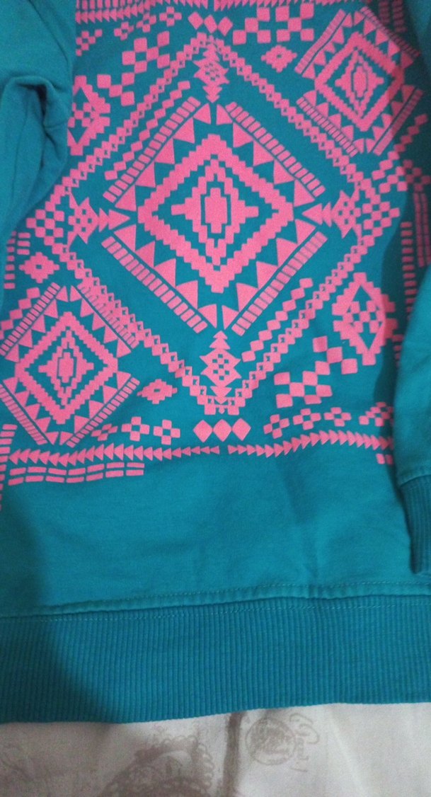 Bohem Tarz Turkuaz Kız Sweatshirt - Görsel 4