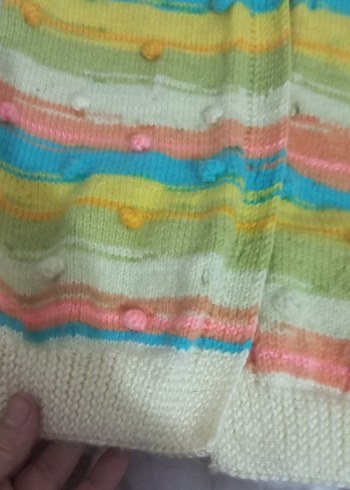 Renkli Bağlama Desenli Kadın Örgü Süveter - Görsel 5