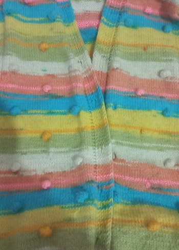 Renkli Bağlama Desenli Kadın Örgü Süveter - Görsel 7