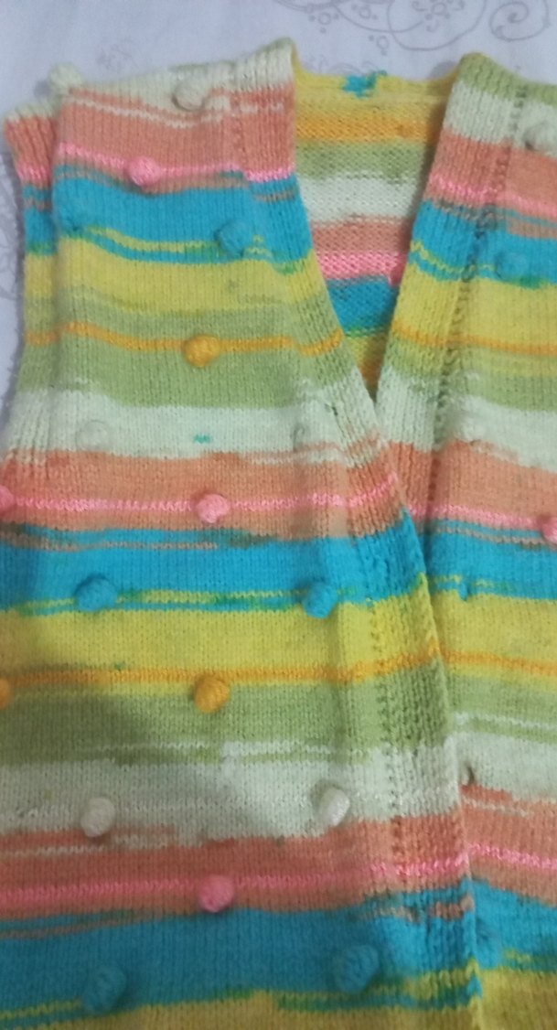 Renkli Bağlama Desenli Kadın Örgü Süveter - Görsel 4