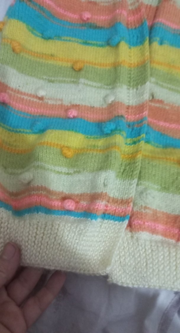 Renkli Bağlama Desenli Kadın Örgü Süveter - Görsel 5