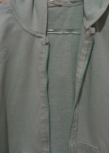 Kadın Pastel Yeşil Fermuarlı Sweatshirt - Görsel 4