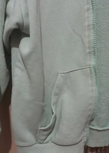 Kadın Pastel Yeşil Fermuarlı Sweatshirt - Görsel 3