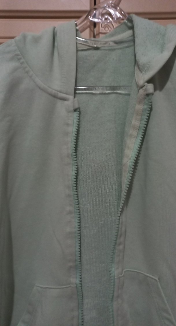 Kadın Pastel Yeşil Fermuarlı Sweatshirt - Görsel 4