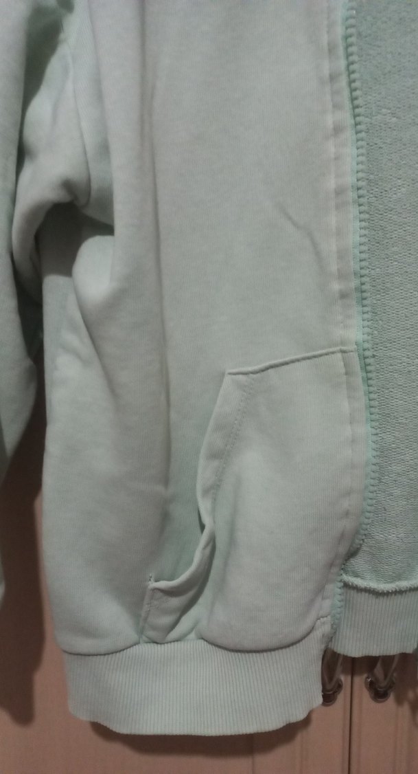 Kadın Pastel Yeşil Fermuarlı Sweatshirt - Görsel 3