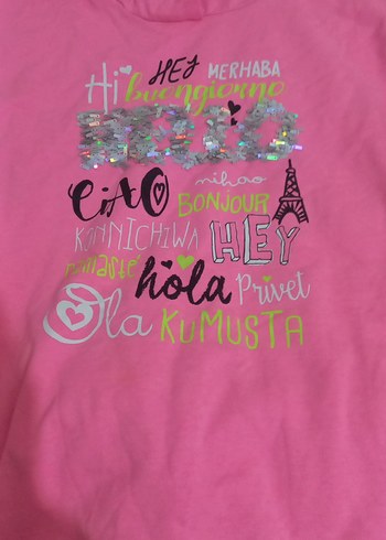 Pembe Kapüşonlu Kız Sweatshirt - Görsel 4