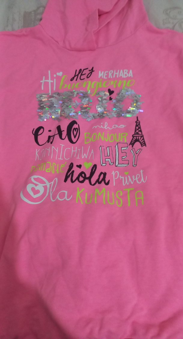 Pembe Kapüşonlu Kız Sweatshirt - Görsel 4