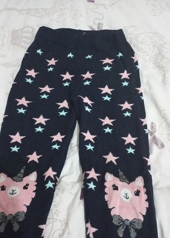 Nakışlı Kız Çocuk Triko Tayt - Görsel 6