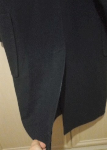 Kadın Siyah Uzun Ceket Notch Yaka - Görsel 10